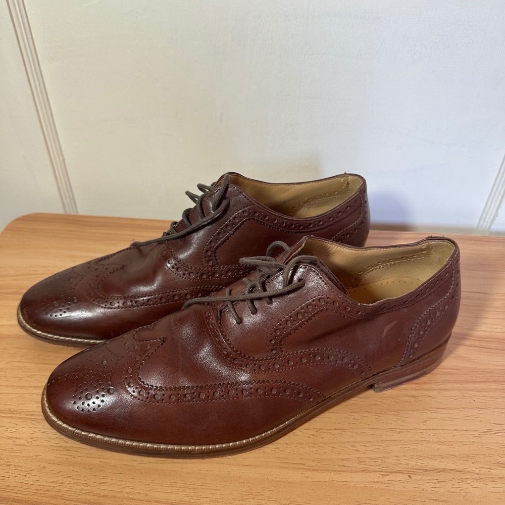 Cole Haan Wingtip Oxfords Brown Leather Dress Shoes Grand.OS Mens 11